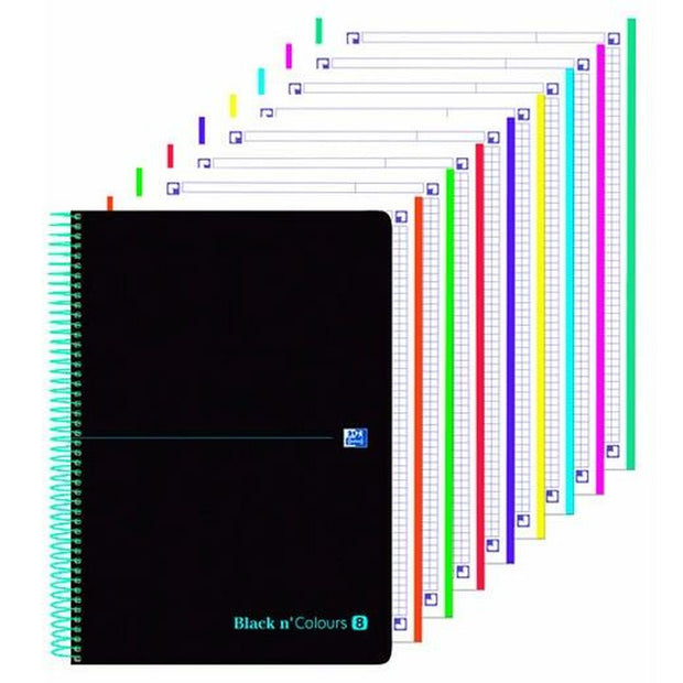 Notebook Oxford European Book Black & Colours Black A4 5 Units