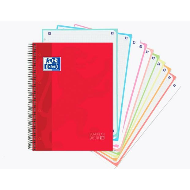 Notebook Oxford European Book 10 Multicolour Micro perforated A4 5 Units