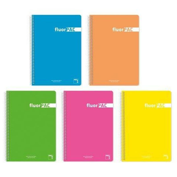 Notebook Pacsa FluorPAC Multicolour 80 Sheets Din A4 (5 Units)