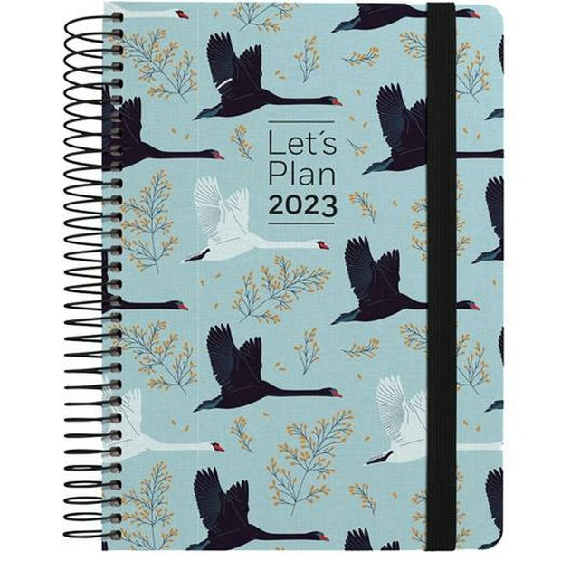 Diary Grafoplas Swans Light Blue 2023 (15 x 21 cm)