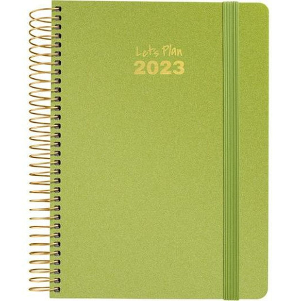 Diary Grafoplas Metalic 2023 Green (15 x 21 cm)