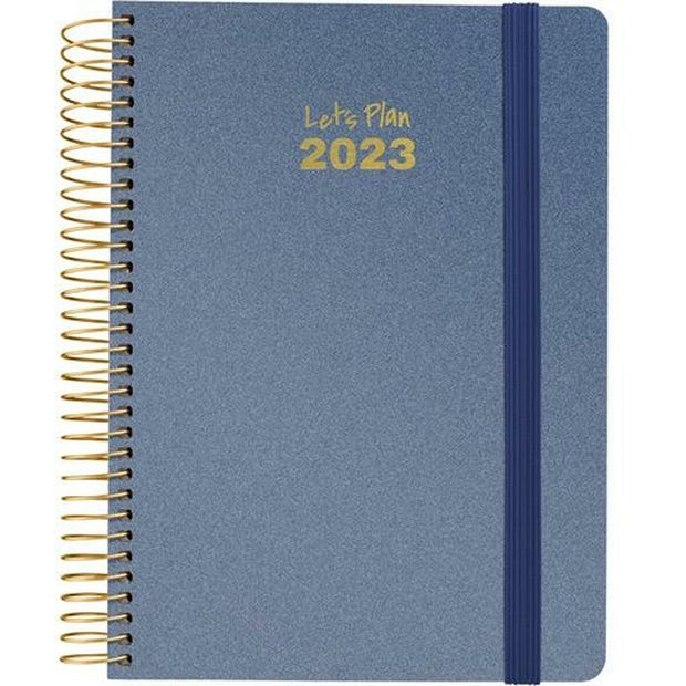 Diary Grafoplas Metalic 2023 Blue (15 x 21 cm)