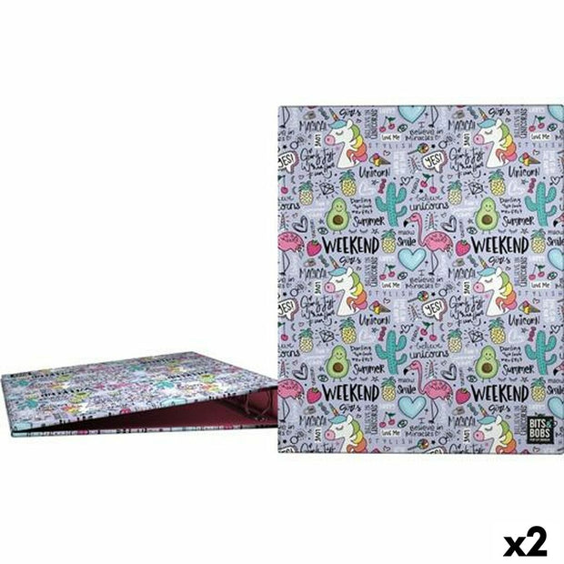 Ring binder Grafoplas Fantasy Lilac A4 (2 Units)