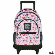 School Rucksack with Wheels Grafoplas B&B23 Hearts Pink (4 Units)
