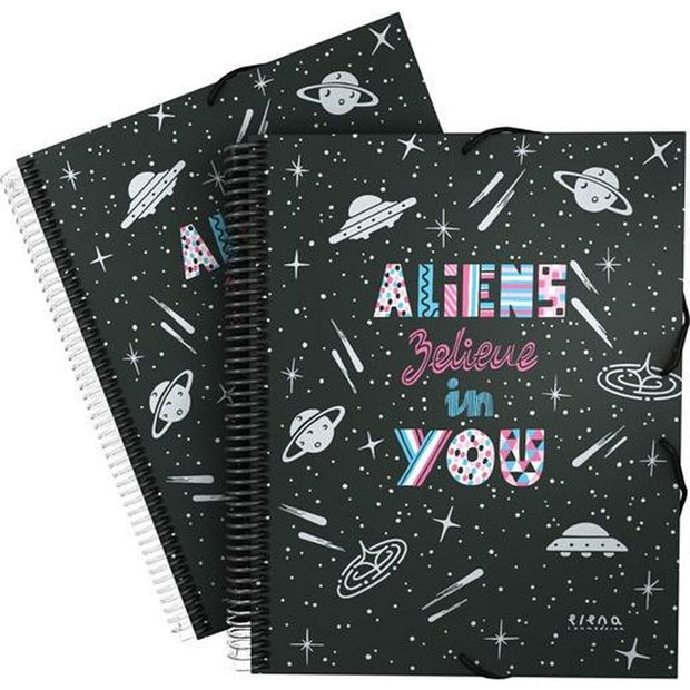 Folder Grafoplas Maxiplás Aliens Black Rubber A4 (5 Units)