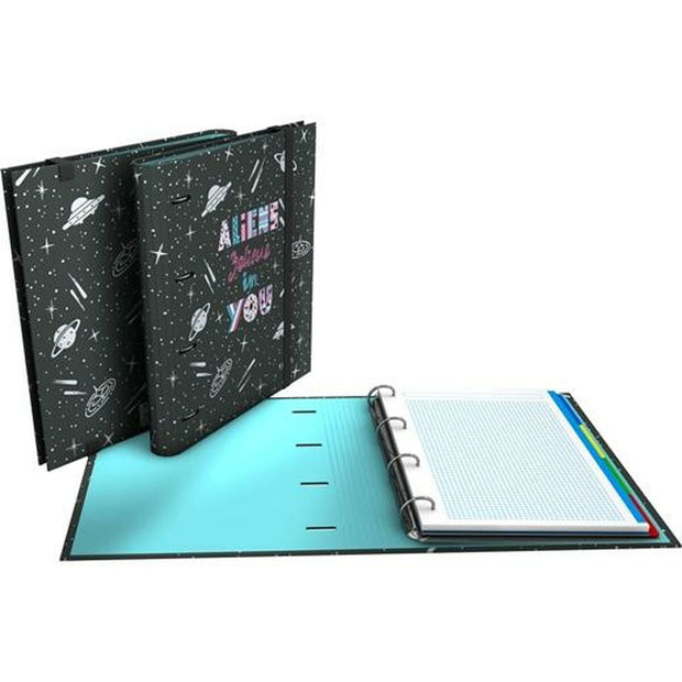 Ring binder Grafoplas Carpebook Aliens Black A4 (2 Units)