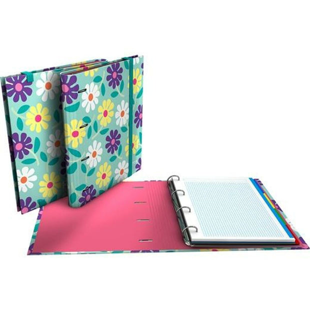 Ring binder Grafoplas Carpebook Flowers Green A4 (2 Units)