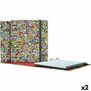 Ring binder Grafoplas Carpebook Icons Multicolour A4 (2 Units)