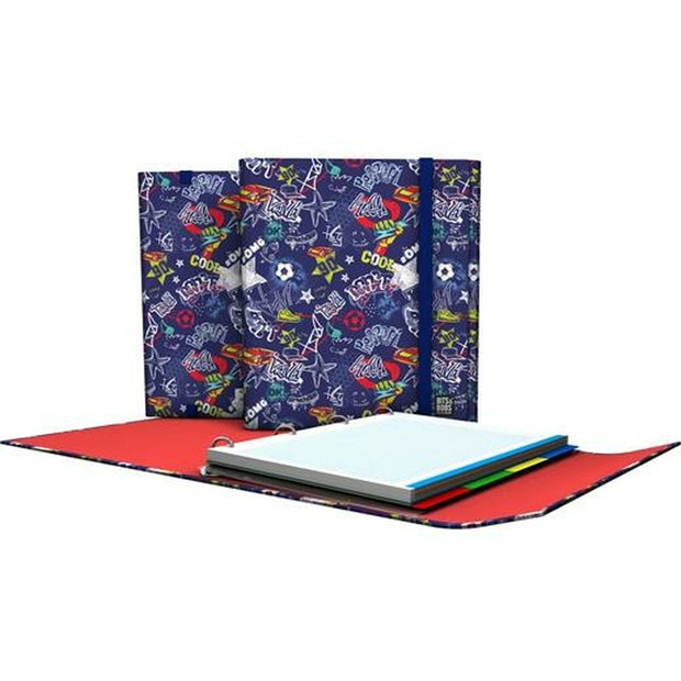 Ring binder Grafoplas Carpeplús Star Dark blue A4 (2 Units)