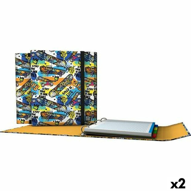 Ring binder Grafoplas Carpeplús Street Multicolour A4 (2 Units)
