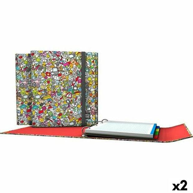 Ring binder Grafoplas Carpeplús Icons Multicolour A4 (2 Units)