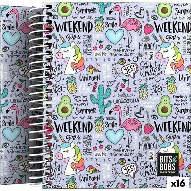 Notebook Grafoplas Fantasy Multicolour 100 Sheets A6 (16 Units)