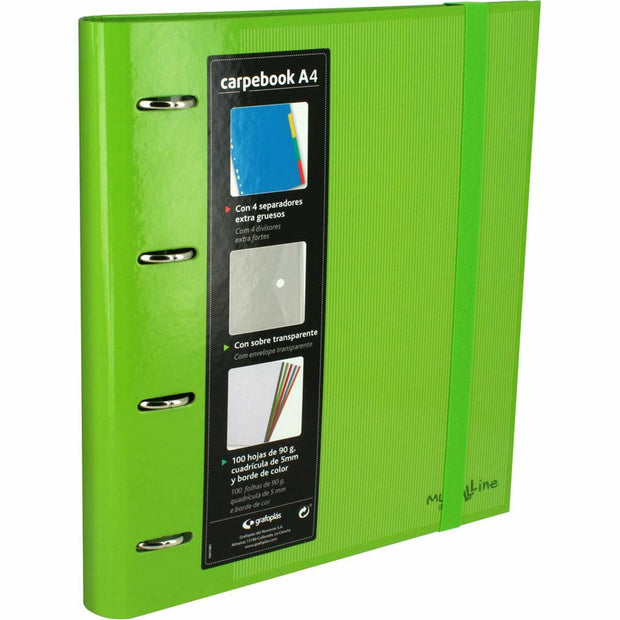 Ring binder Grafoplas Carpebook Green (32 x 28 x 4 cm)