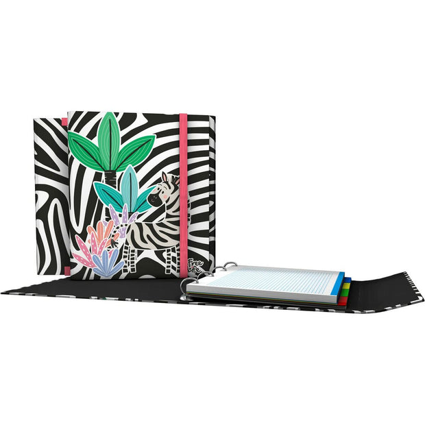 Ring binder Grafoplas Carpeplús Free Life Zebra Multicolour A4