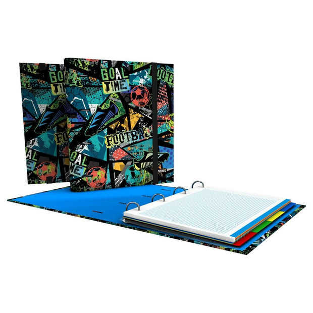 Ring binder Grafoplas Carpebook Sports Football Black A4