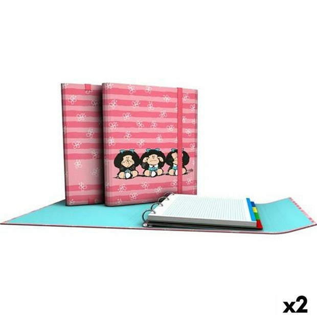 Ring binder Grafoplas Carpeplús Mafalda Pink A4 (2 Units)