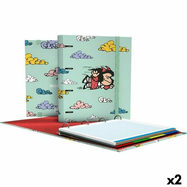 Ring binder Grafoplas Carpebook Mafalda Green A4 (2 Units)