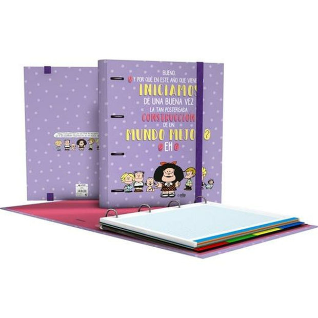 Ring binder Grafoplas Carpebook Mafalda Lilac A4 (2 Units)