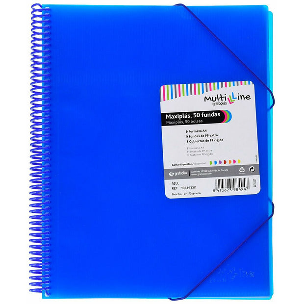 Organiser Folder Grafoplas Maxiplás Blue A4 Spiral