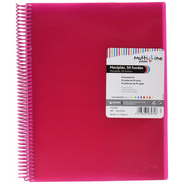 Organiser Folder Grafoplas Maxiplás Fuchsia A4 Spiral