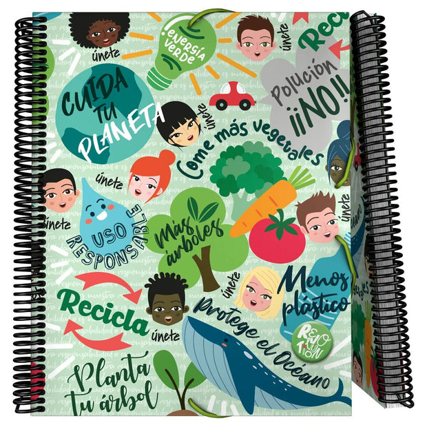 Organiser Folder Grafoplas Maxiplás Revolution Green Multicolour A4