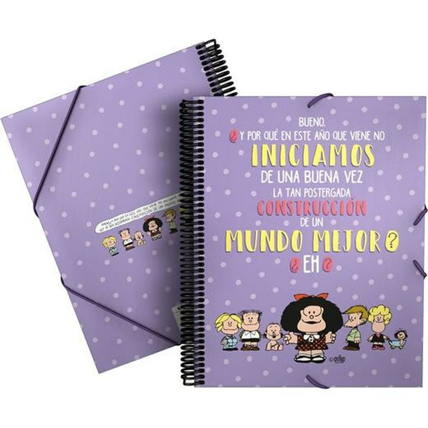 Folder Grafoplas Maxiplás Mafalda Lilac Rubber A4 (5 Units)