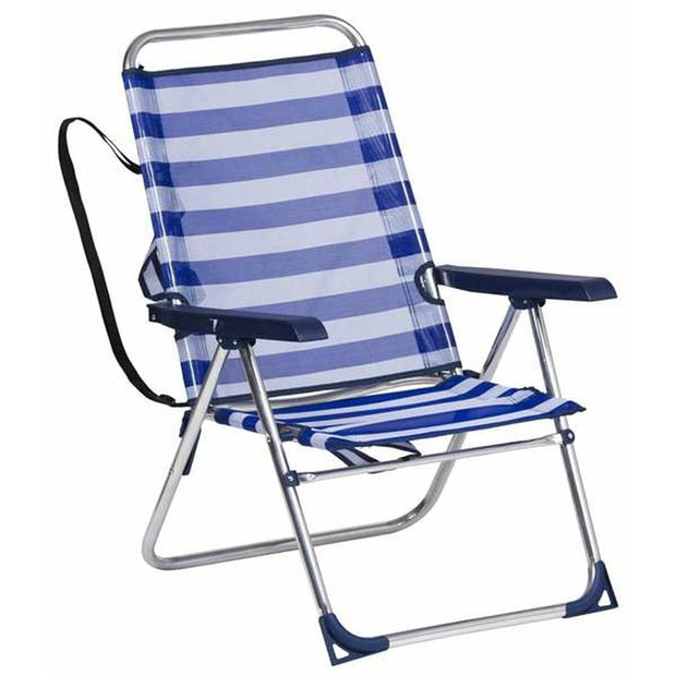 Folding Chair Alco Aluminium White Navy Blue Sailor