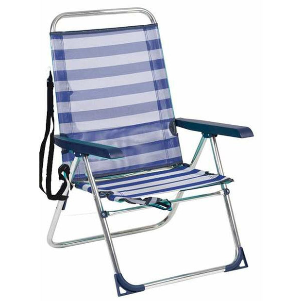 Folding Chair Alco Aluminium White Navy Blue Sailor