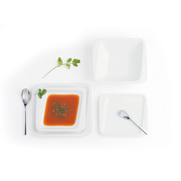 Flad plade Quid Chef aus Keramik Weiß (30 x 18 cm) (Pack 6x)