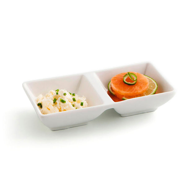 Tablett für Snacks Quid Select aus Keramik Weiß (15 x 7 cm) (Pack 12x)