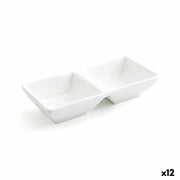 Tablett für Snacks Quid Select aus Keramik Weiß (15 x 7 cm) (Pack 12x)