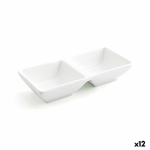 Tablett für Snacks Quid Select aus Keramik Weiß (15 x 7 cm) (Pack 12x)