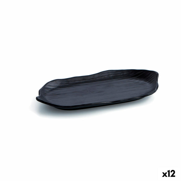 Tablett für Snacks Quid A'Bordo Schwarz Kunststoff (Ø 29 cm) (Pack 12x)