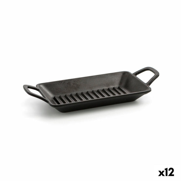 Pfanne für Finger-Food Quid Mar de Viento Schwarz Kunststoff (22 x 10 x 4 cm) (Pack 12x)