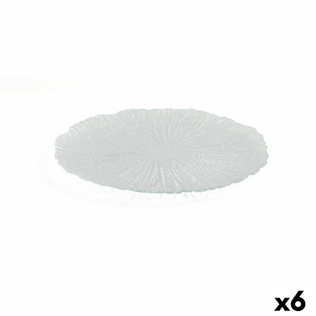 Flad plade Quid Mar de Viento Durchsichtig Glas (Ø 28 cm) (Pack 6x)