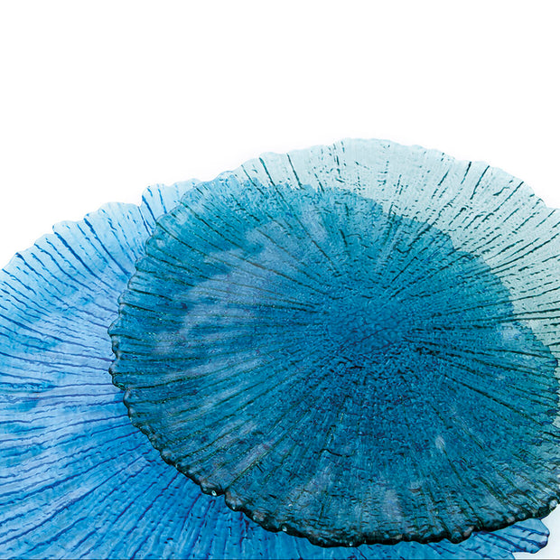 Flad plade Quid Mar de Viento Blau Glas (Ø 32 cm) (Pack 6x)