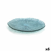 Flad plade Quid Mar de Viento türkis Glas (Ø 32 cm) (Pack 6x)