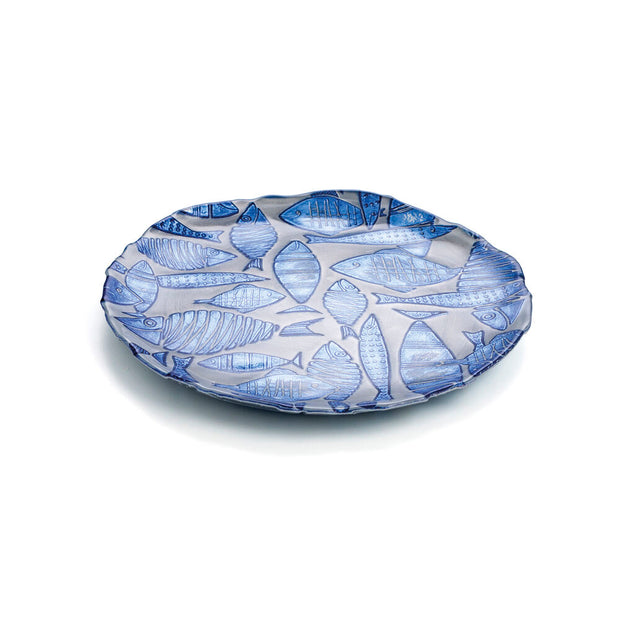 Flad plade Quid Mar de Viento Blau Glas (28 cm) (Pack 6x)
