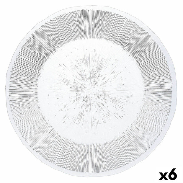 Flad plade Quid Lonja Durchsichtig Glas (ø 32,7 cm) (Pack 6x)