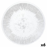 Flad plade Quid Lonja Durchsichtig Glas (Ø 28 cm) (Pack 6x)