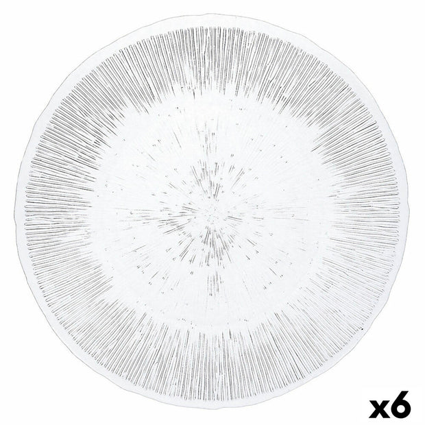 Flad plade Quid Lonja Durchsichtig Glas (Ø 28 cm) (Pack 6x)