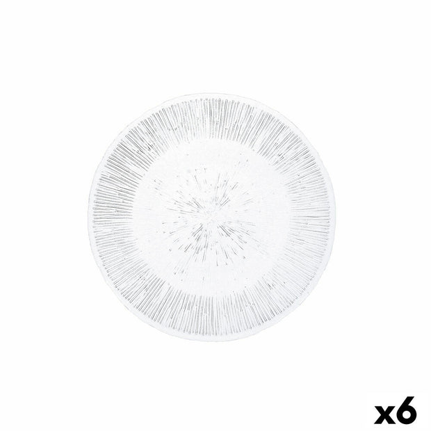 Flad plade Quid Lonja Durchsichtig Glas (Ø 21 cm) (Pack 6x)