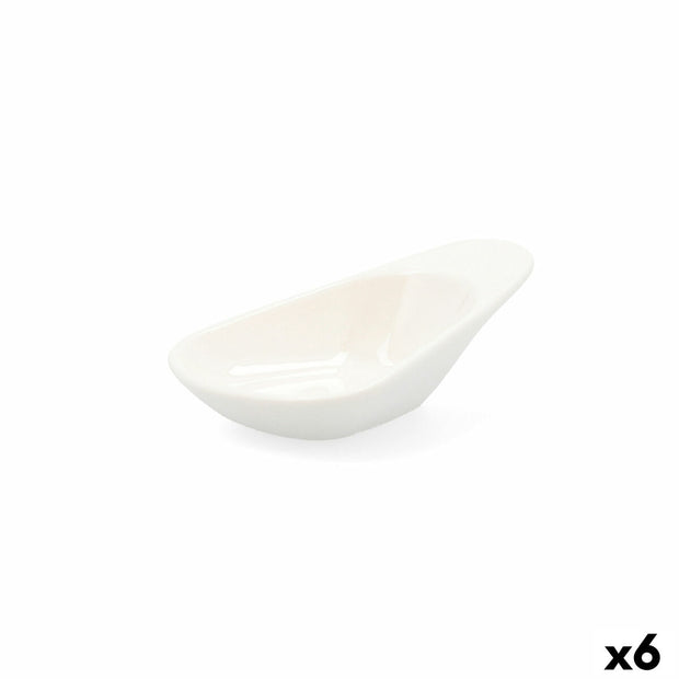 Tablett für Snacks Quid Select aus Keramik Weiß (10,5 cm) (Pack 6x)