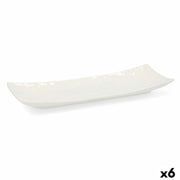 Tablett für Snacks Quid Select aus Keramik Weiß (20,5 x 7,5 cm) (Pack 6x)