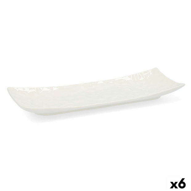 Tablett für Snacks Quid Select aus Keramik Weiß (20,5 x 7,5 cm) (Pack 6x)