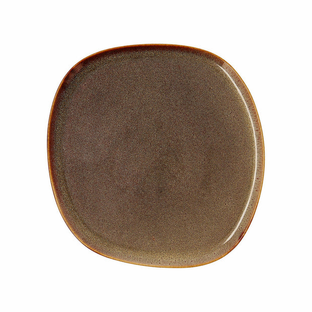 Flad plade Bidasoa Ikonic aus Keramik Braun (26,5 x 25,7 x 1,5 cm) (Pack 4x)