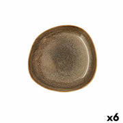 Suppenteller Bidasoa Ikonic aus Keramik Braun (20,5 x 19,5 x 3,3 cm) (Pack 6x)