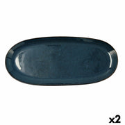Kochschüssel Bidasoa Ikonic aus Keramik Blau (36 x 16 cm) (Pack 2x)
