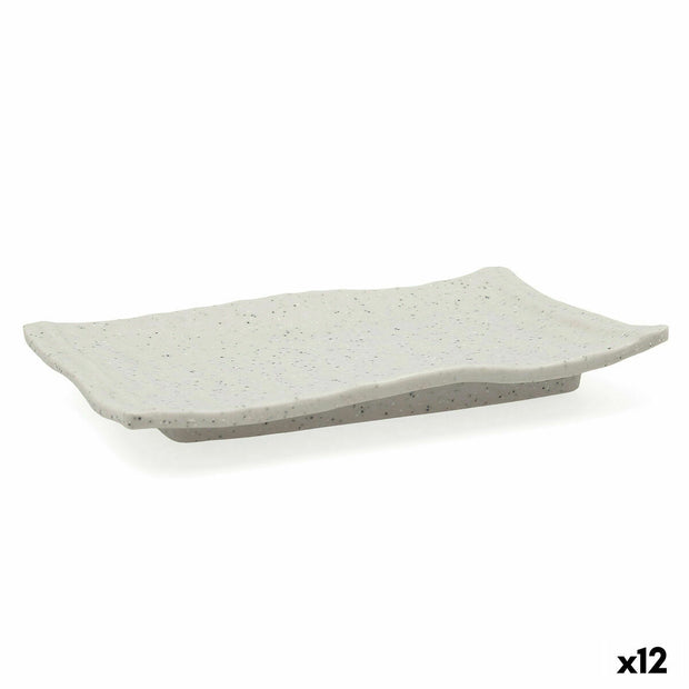 Flad plade Bidasoa Ikonic rechteckig Grau Kunststoff (20,7 x 13 x 2 cm) (Pack 12x)