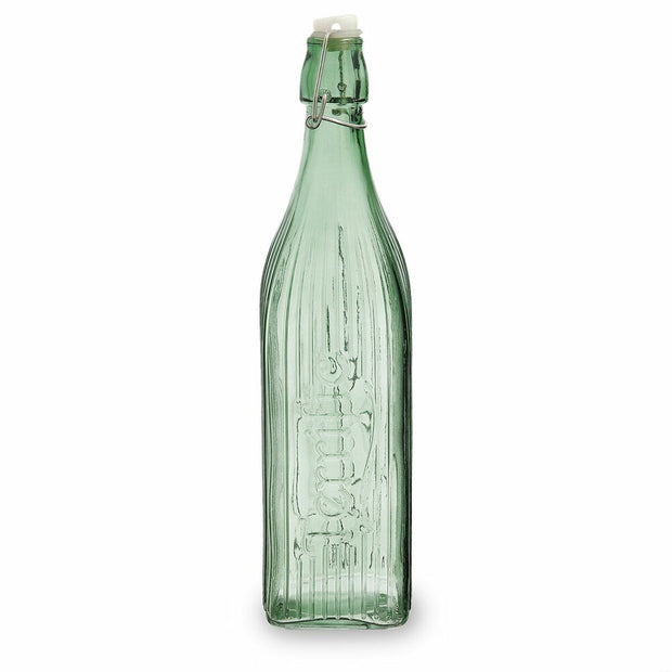 Flasche Quid Viba karriert grün Glas (1L)